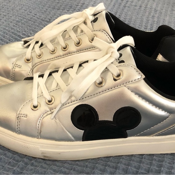 Disney Silver Metallic Sneakers with Black Mouse Ears - Picture 11 of 14